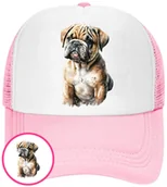 Czapki i chusty sportowe męskie - CZAPKA Z DASZKIEM PSY PIES PIESKI DLA DZIECI SIATKA RÓŻOWA BEJSBOLÓWKA - miniaturka - grafika 1