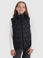 Kurtki i płaszcze dla dziewczynek - 4F Bezrękawnik puchowy z wypełnieniem syntetycznym dziewczęcy - czarny 122 (6-7 lat) - miniaturka - grafika 1