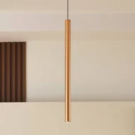 Lampy sufitowe - Lindby Lampa wisząca LED Lumaro, złota, Ø 3cm, aluminium, 48V, ściemniana - miniaturka - grafika 1