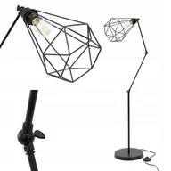 Lampy stojące - Lampa Stojąca Podłogowa Black Loft Czarna Reno - miniaturka - grafika 1