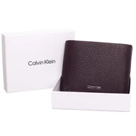 Portfele - Calvin klein portfel męski trifold 10cc brown - miniaturka - grafika 1