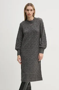 Pepe Jeans sukienka HAILEY DRESS kolor szary midi prosta PL953588 - Sukienki - miniaturka - grafika 1
