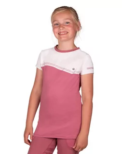Koszulki jeździeckie - Koszulka QHP Zarah 23SS młodzieżowa różowa, rozmiar: 140 - grafika 1