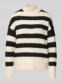 Swetry damskie - Sweter z dzianiny z prążkowanymi wykończeniami model ‘ILENE’ - miniaturka - grafika 1