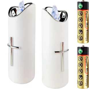 Duża Świeca Led Na Baterie Wkład Do Zniczy 17Cm Do Znicza Znicz Wkłady - Lampiony i znicze - miniaturka - grafika 1