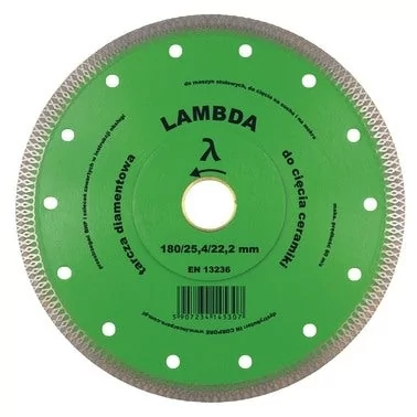 Tarcza diamentowa ryflowana 180x25,4/22,2 mm LAMBDA