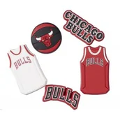 Glany damskie - Zestaw 5 przypinek Jibbitz™ NBA Chicago Bulls 5 Pack 10011280 (CR320-a) Crocs - miniaturka - grafika 1