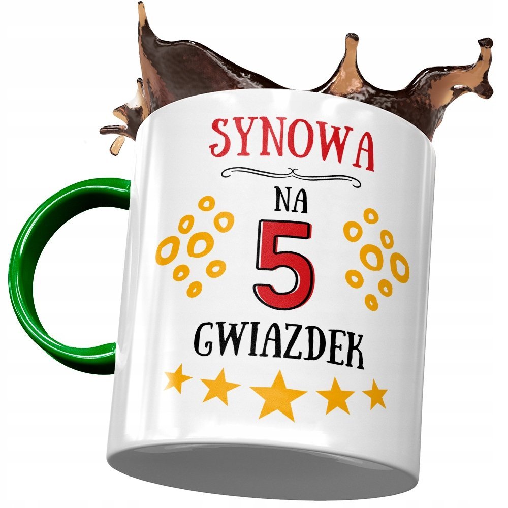 Kubek Zielony Dla Synowej Żony Syna Prezent z Nadrukiem ze Zdjęciem + Opakowanie na prezent (wzór 01)