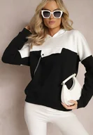 Bluzy damskie - Czarna Bawełniana Bluza z Kapturem i Łańcuszkiem Ambriella - miniaturka - grafika 1