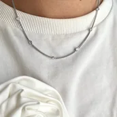 Naszyjniki - Srebrny naszyjnik choker pancerka z cyrkoniami - miniaturka - grafika 1