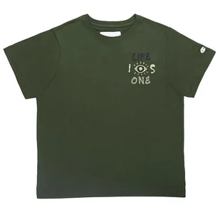 Koszulka Champion Crewneck 117497-GS508 - zielona - Koszulki sportowe damskie - miniaturka - grafika 1