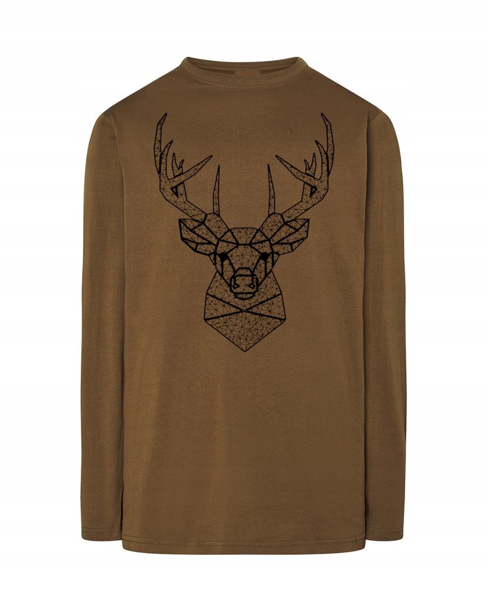 Longsleeve męski nadruk art line JELEŃ r.XS