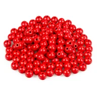 Dekoratorstwo - Drewniane koraliki KULA 8mm 120szt czerwone - miniaturka - grafika 1