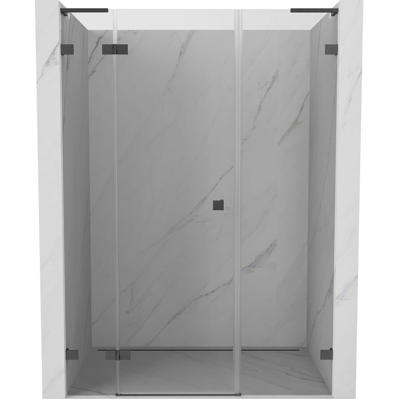 Mexen Lunar L drzwi prysznicowe uchylne lewe 150 cm, transparent, gun gray szczotkowany - 834SL-150-050-66-00-L