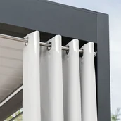 Zasłony - Gotowa zasłona tarasowa na przelotkach Gardenia, kolor biały, dostępna w rozmiarze 140x180 cm - miniaturka - grafika 1