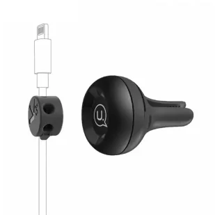 USAMS Uchwyt magnetyczny na kabel USBdo kratki went. czarny/black ZXQ1901 (US-ZB019) - Kable USB - miniaturka - grafika 1