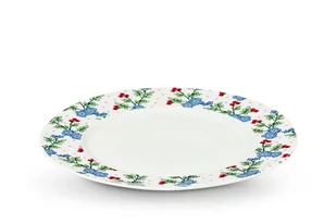 Talerz obiadowy IRIS biały/niebieski/zielony/różowy / Ø26 / porcelana - Talerze - miniaturka - grafika 1