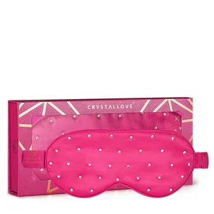 Crystallove Opaska Na Oczy z Jedwabiu z Kryształkami Hot Pink - Akcesoria podróżnicze - miniaturka - grafika 1