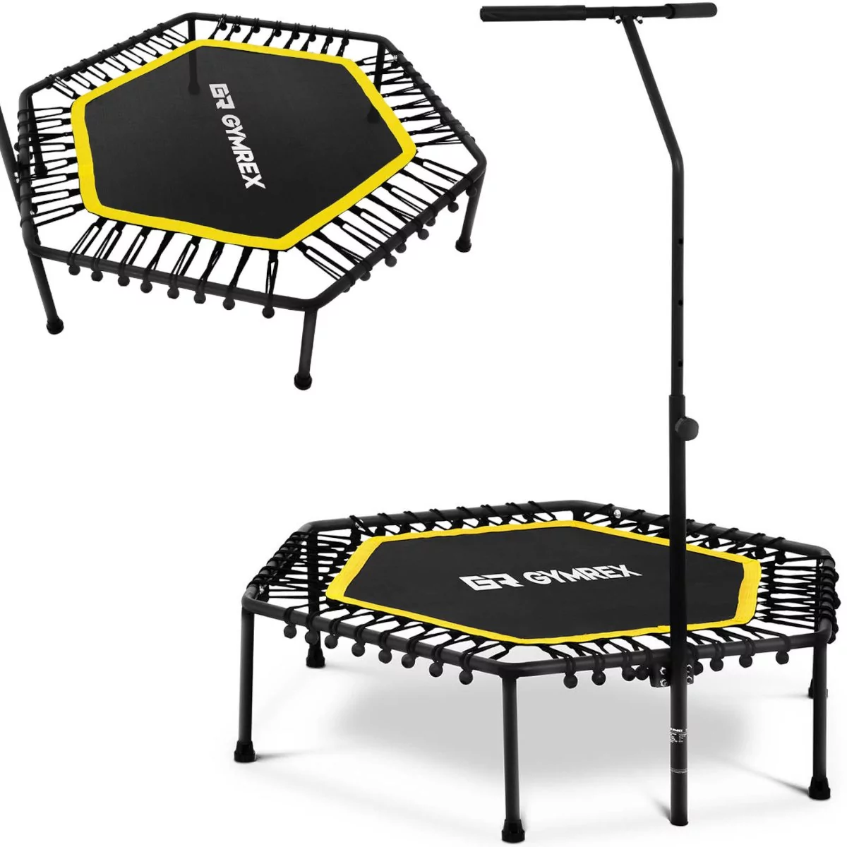 Gymrex Trampolina z uchwytem - do 100 kg - żółta GR-HT110R