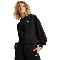 Bluzy sportowe damskie - Bluza z kapturem Puma Wardrobe Ess Relaxed Cropped Hoodie, Kobiety - miniaturka - grafika 1