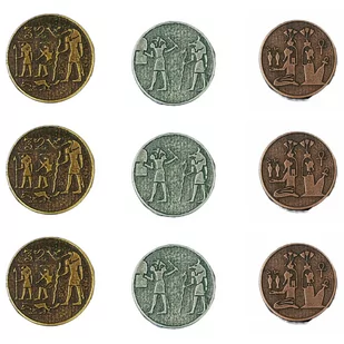 Zestaw 9 Egipskich Metalowych Monet - Gry planszowe - miniaturka - grafika 1