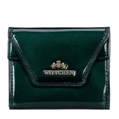 Portfele - Portfel damski ze skóry lakierowanej zielony - miniaturka - grafika 1