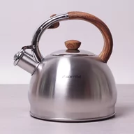 Czajniki na gaz - Czajnik stalowy z gwizdkiem rączka imitacja drewna 2,0L - miniaturka - grafika 1