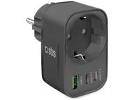 Ładowarki do telefonów - Ładowarka sieciowa z gniazdem SBS 30W 2xUSB-C, 1xUSB-A Czarny - miniaturka - grafika 1