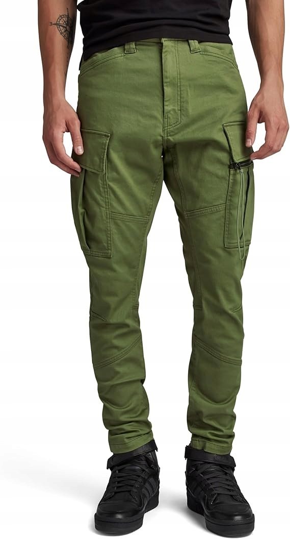 G-STAR SPODNIE CHINOS CARGO KHAKI Z DODATKOWYMI KIESZENIAMI 31/34 16BA