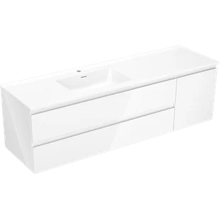 Mexen Orio szafka łazienkowa 160 cm z umywalką Otis lewą, 2S, 1D, biała połysk - 91A13-16047-3-BBFFF00-W18L00 - Szafki łazienkowe - miniaturka - grafika 1