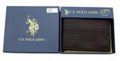Portfele - Portfel męski skórzany U.S. Polo Assn. skóra Poziomy ABPE7033HM Brązowy - miniaturka - grafika 1