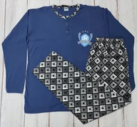 Piżamy damskie - Piżama męska długie spodnie długi rękaw XXL 2XL bawełniana - miniaturka - grafika 1