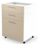 Szafki kuchenne - Szafka dolna z szufladami VENTO D3S-60/82 mechanizm Hettich front: beżowy - miniaturka - grafika 1