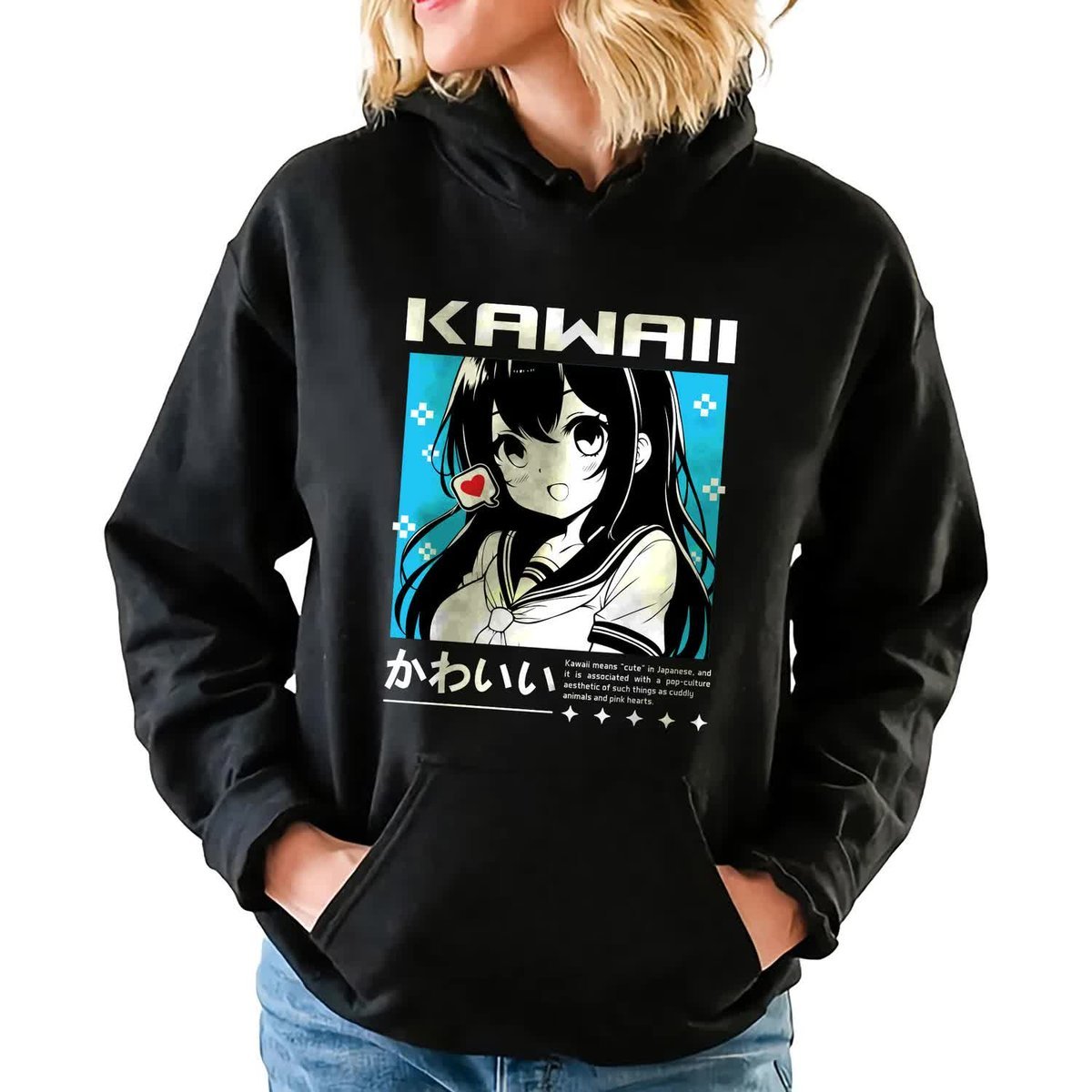 Bluza Damska Z Kapturem KAWAII Japońskie Anime Kawaii Wzory Rozmiar S