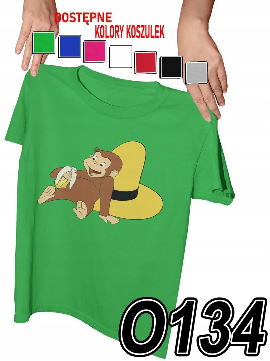 Koszulka Dziecięca Z Nadrukiem Ciekawski George Małpka Bajki - L 146-152