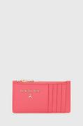 Portfele - Patrizia Pepe portfel skórzany damski kolor różowy - miniaturka - grafika 1