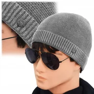 Czapki męskie - CZAPKA męska DOKERKA Jesienna Zimowa SZARA Wygodna Pako Jeans - miniaturka - grafika 1