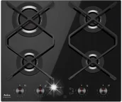 Płyty gazowe do zabudowy - Amica PGCIN 622QpFTB 59cm Timer FlameControl Czarny - miniaturka - grafika 1