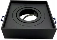Oprawy, klosze i abażury - Oprawa Sufitowa Czarna GU10 Ruchoma Kwadrat Wpuszczana Aluminiowa Led - miniaturka - grafika 1