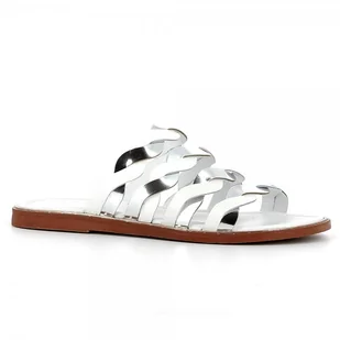 Srebrne klapki damskie CARINII - Carinii - Klapki i japonki damskie - miniaturka - grafika 1