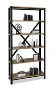Regały - Otwarty regał w stylu industrialnym czarny + dąb lancelot A6-T41 - miniaturka - grafika 1
