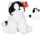 Maskotki i pluszaki - MASKOTKA PLUSZAK KOT PLUSZOWY 24CM CZARNO BIAŁY - miniaturka - grafika 1