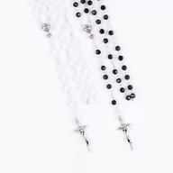 Różańce - Różaniec do Pierwszej Komunii czarny biały - miniaturka - grafika 1