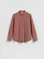 Koszule męskie - Reserved - Strukturalna koszula regular fit - fioletowy - miniaturka - grafika 1