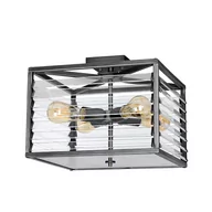Lampy sufitowe - Louvre plafon szary LOUVRE-4F Elstead Lighting - miniaturka - grafika 1