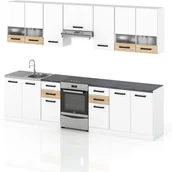 Meble kuchenne - Meble Kuchenne Zestaw Elio 3.0m Szafki Kuchenne Nowoczesne Białe Mat Sonoma - miniaturka - grafika 1