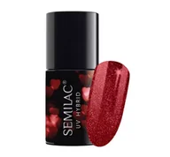 Lakiery hybrydowe - Semilac SEMILAC 318 VALENTINE Burgundy Red Glitter Lakier Hybrydowy - miniaturka - grafika 1