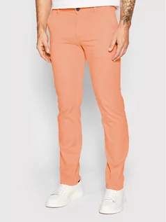 Spodnie męskie - BOSS Spodnie materiałowe Schino 50470813 Pomarańczowy Slim Fit - grafika 1