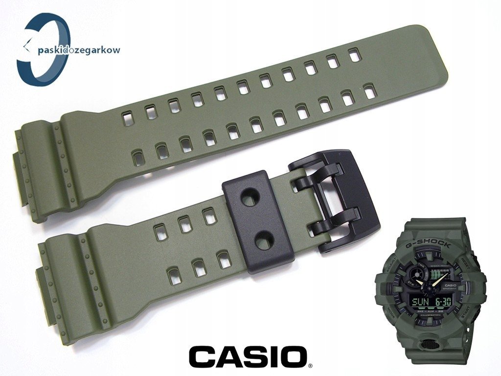 Casio pasek GA-700UC-3A GA-700 GA-710 zielony oryginalny