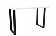 Biurka - Biurko Białe Proste Czarne Nogi w Kształcie U 160x60 cm Stół Klasyczny - miniaturka - grafika 1